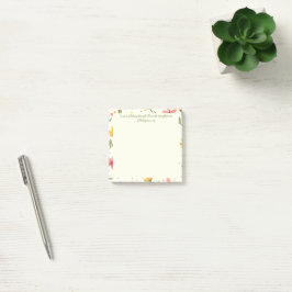 Notas personalizadas Post it - Borde floral