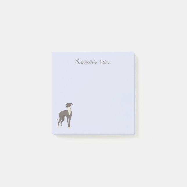 Notas personalizadas post-it de Greyhound Cartoon  (Anverso)