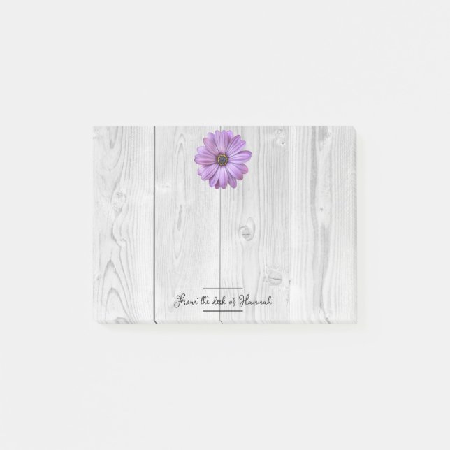 Notas personalizadas Rustic Purple Daisy (Anverso)