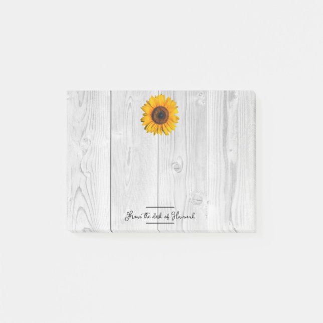 Notas personalizadas rusticas de girasol (Anverso)