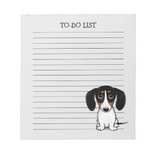 Notas Piebald Dachshund Cachorro Perro Llenado Bloc de n