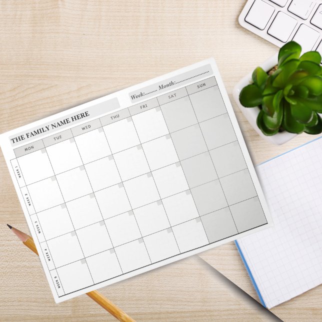 Notas Planificador Familiar Simple Calendario Bloc de No (Simple Family Planner Calendar Notepad 2026)