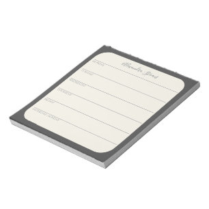 Notas Planificador semanal personalizado en Bloc de nota