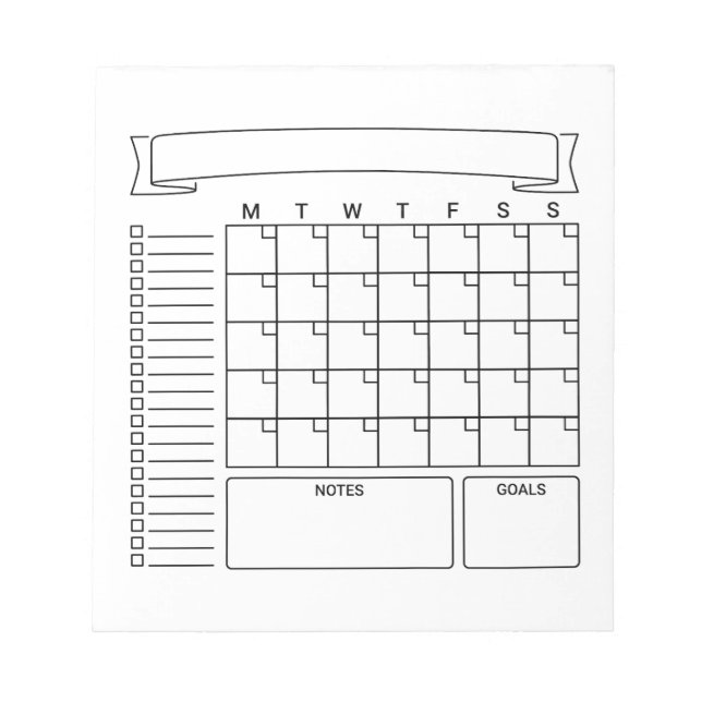 Notas Planificadores Mensuales de Bullet Journal en Bloc (Frente)