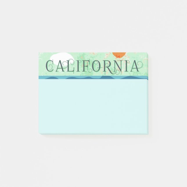 Notas Post de Cartel de Viajes de California (Anverso)
