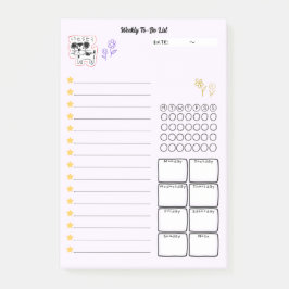 Notas Post-it® かわいい手書き犬「けせらせら犬」週間todoリスト☆