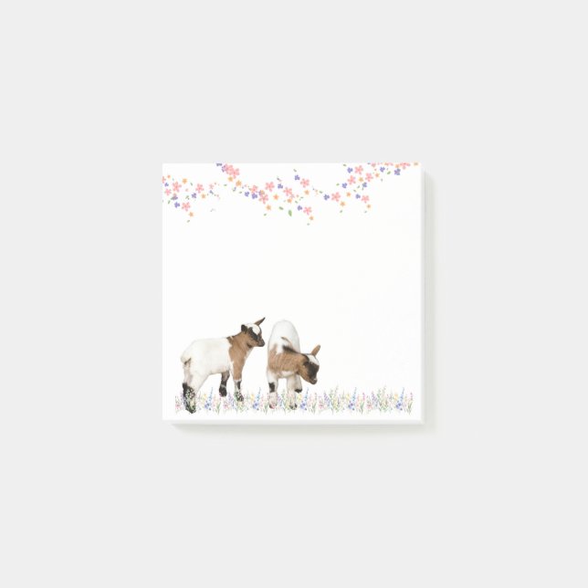 NOTAS POST-IT® 花とかわいい子ヤギ♡ (Anverso)