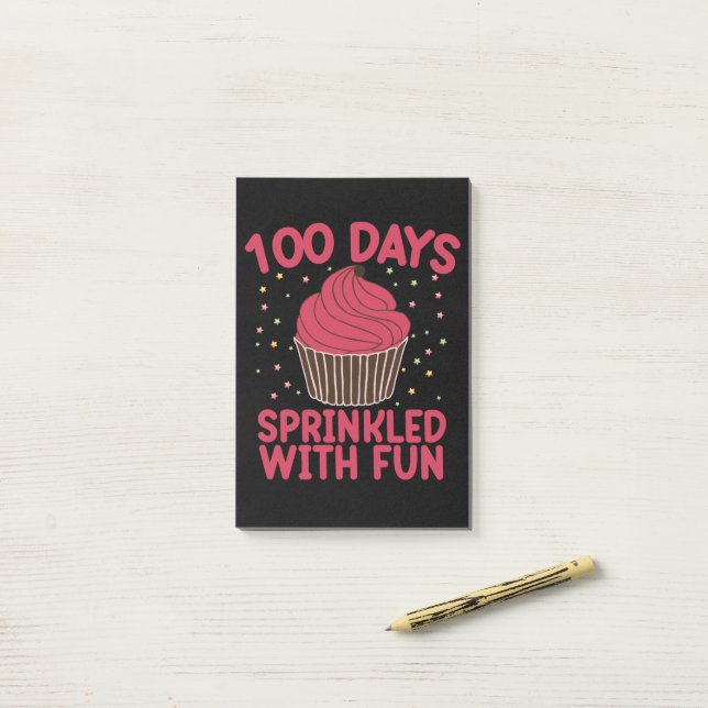 Notas Post-it® 100 Días Salpicados De Diversión Cupcake Colegiala (Escritorio)