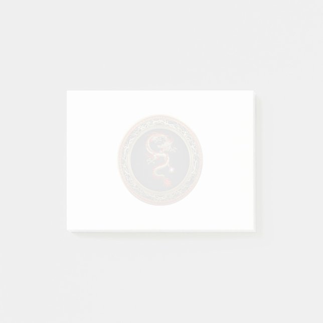 Notas Post-it® [100] Dragón chino de oro Fucanglong (Anverso)