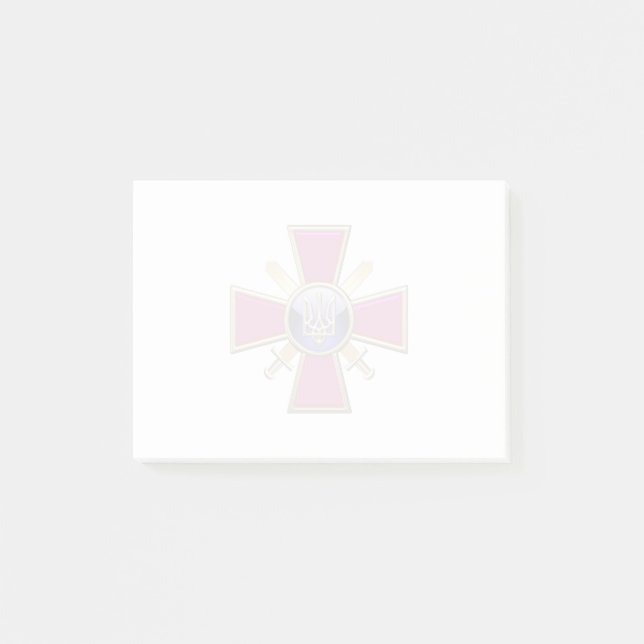 Notas Post-it® [100] Emblema de las fuerzas terrestres ucranianas (Anverso)