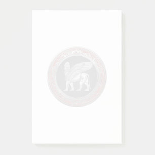 Notas Post-it® [100] León alado asirio - Plata Lamassu