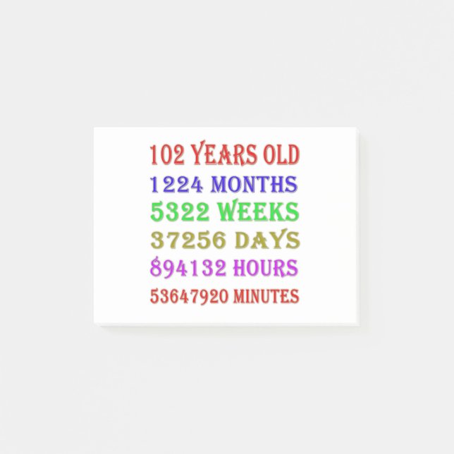 Notas Post-it® 102.º aniversario (Anverso)