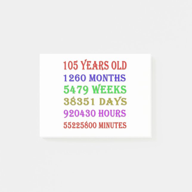 Notas Post-it® 105.º aniversario (Anverso)