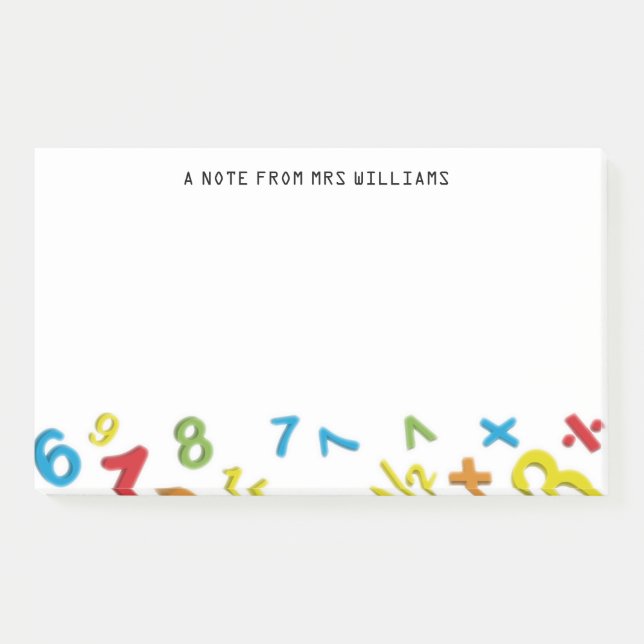 Notas Post-it® 123 números matemáticas personalizadas (Anverso)