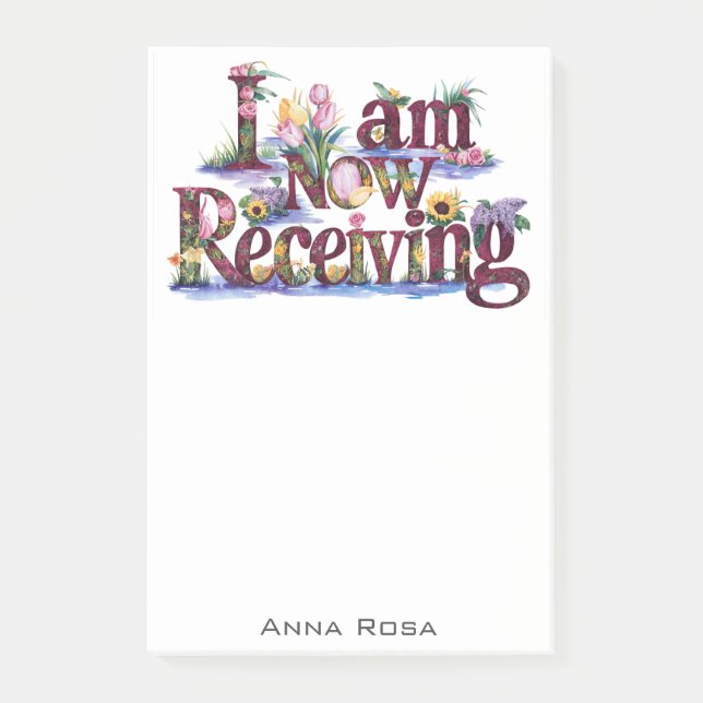 Notas Post-it® *~* 12 Floral AHORA RECIBO Manifestación AP85 (Anverso)