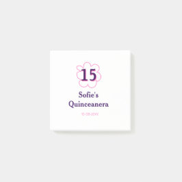 Notas Post-it® 15.ª quinceañera feliz cumpleaños púrpura rosa