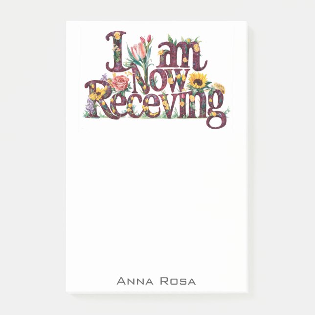 Notas Post-it® *~* 19 Floral AHORA RECIBO Manifestación AP85 (Anverso)