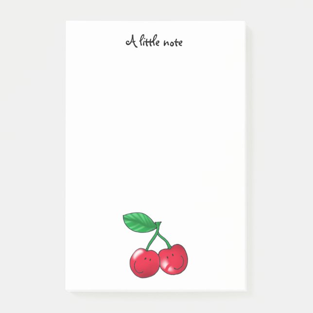 Notas Post-it® 2 amigos rojos de las cerezas - personalizados (Anverso)