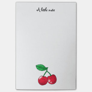 Notas Post-it® 2 amigos rojos de las cerezas - personalizados