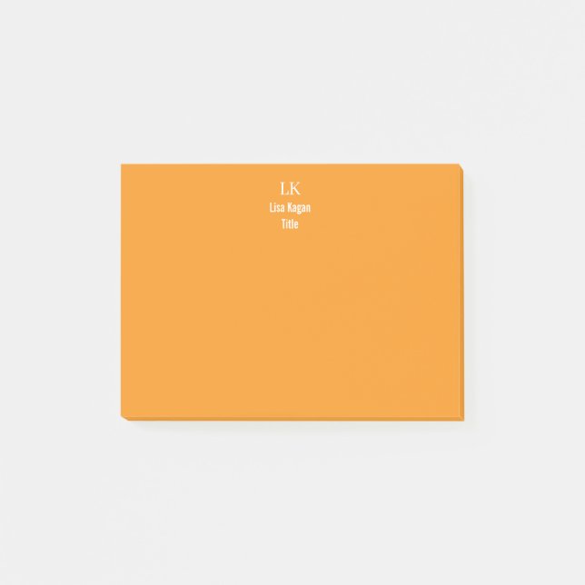 Notas Post-it® 2 Personalizado de Monograma Personalizado Tonado (Anverso)