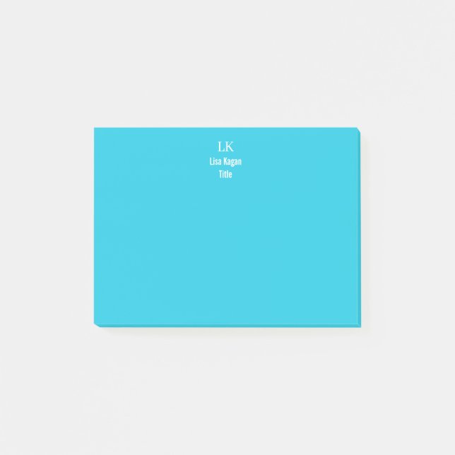 Notas Post-it® 2 Personalizado de Monograma Personalizado Tonado (Anverso)