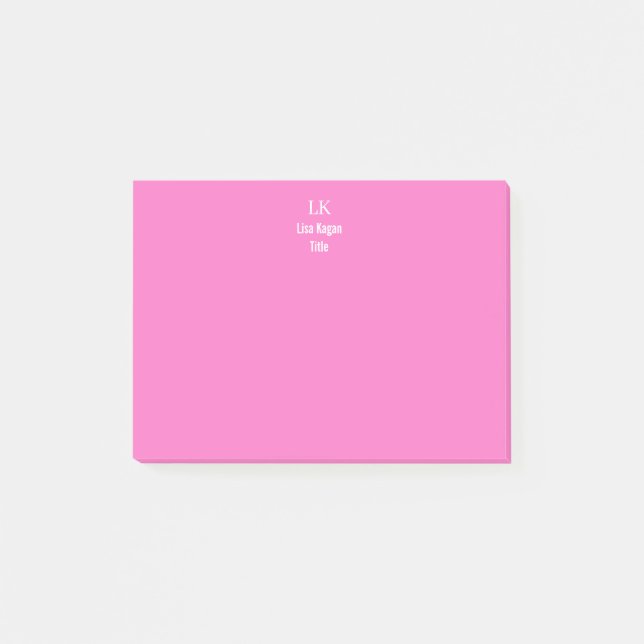 Notas Post-it® 2 Personalizado de Monograma Personalizado Tonado (Anverso)