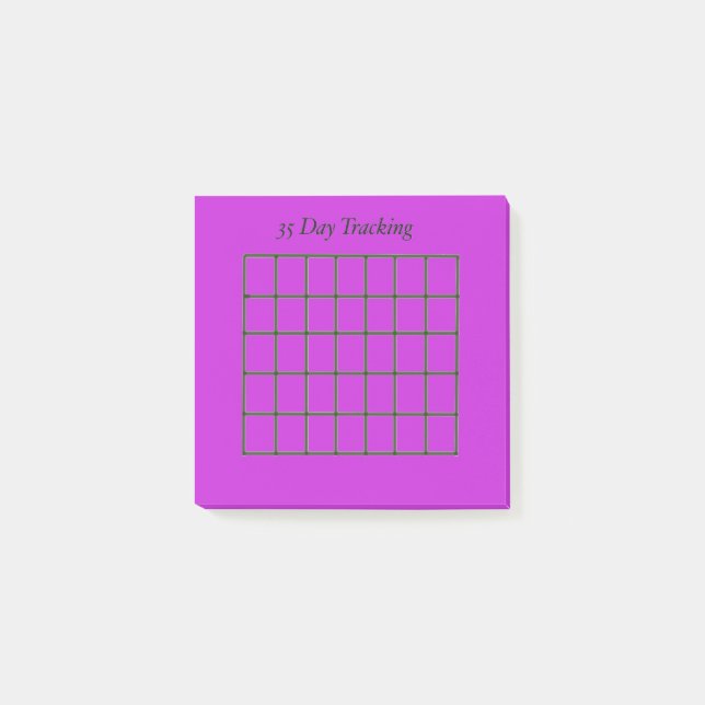 Notas Post-it® 35 Day Tracker Purple Sticky Notes (Anverso)