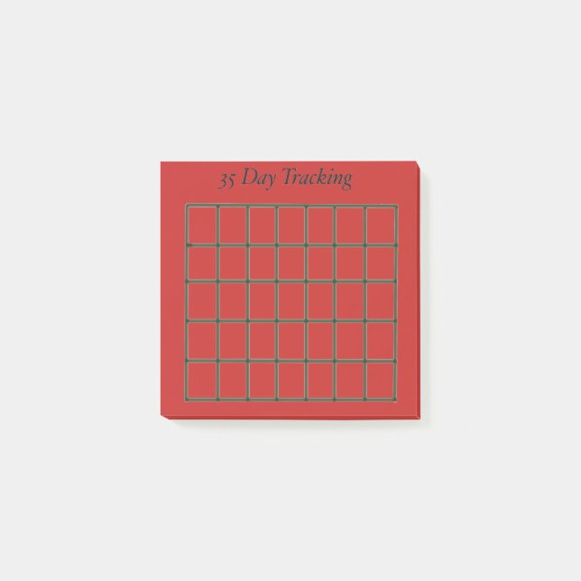 Notas Post-it® 35 Day Tracking Red Sticky Note (Anverso)