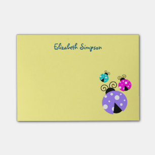 Notas Post-it® 3 tiburones en rosa morado y azul personificados