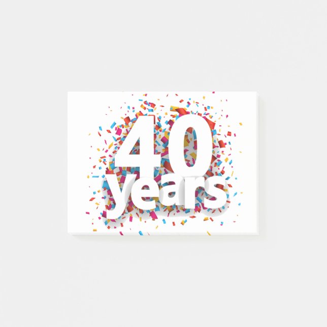 Notas Post-it® 40.º cumpleaños Nacido 1980 Edición Limitada Regal (Anverso)