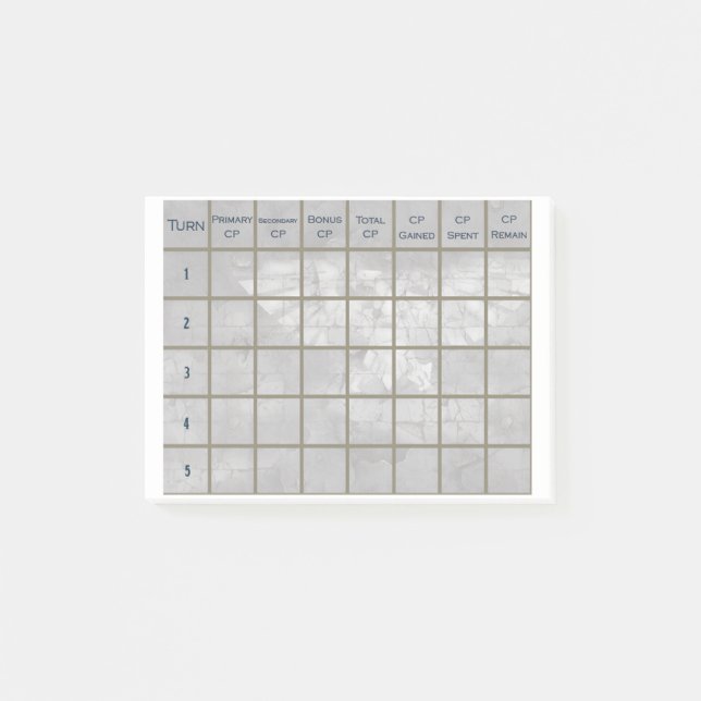 Notas Post-it® 40 K Game Tracker Post-it® Notes (Anverso)