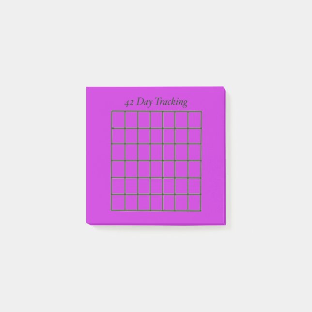 Notas Post-it® 42 Day Tracker Purple Sticky Notes (Anverso)