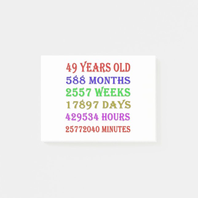 Notas Post-it® 49.ª Fase de Cumpleaños (Anverso)