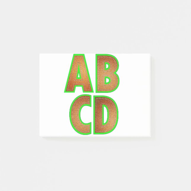 Notas Post-it® 6323Alfabeto textil (Anverso)