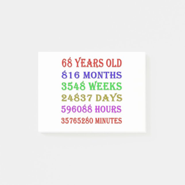 Notas Post-it® 68.º cumpleaños (Anverso)