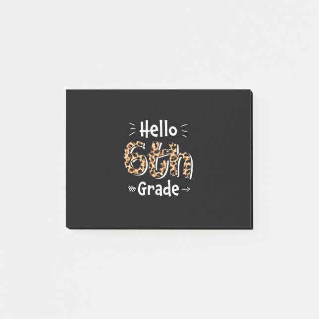 Notas Post-it® 6.º Grado Docente Hola Sexto Grado (Anverso)