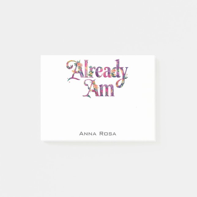 Notas Post-it® *~* 6 Gratitud floral manifiesta AP85 YA AM (Anverso)