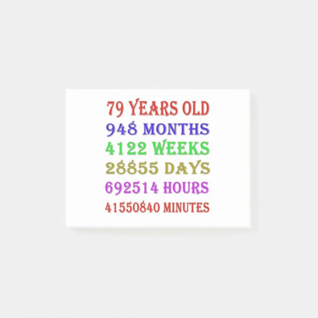Notas Post-it® 79.ª Fase de Cumpleaños (Anverso)