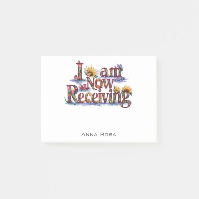 Notas Post-it® *~* 7 Flores QUE AHORA RECIBO Manifestación AP85 (Anverso)