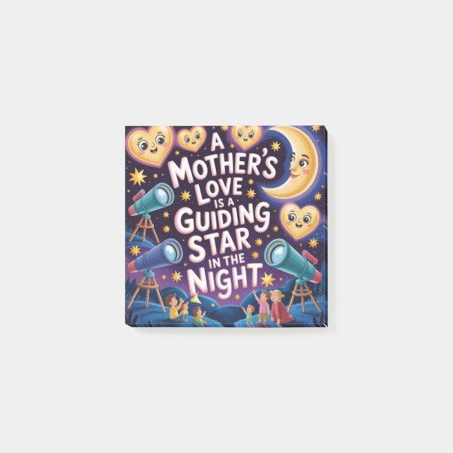 Notas Post-it® A Mother's Love Is A Guiding Star In The Night (Anverso)