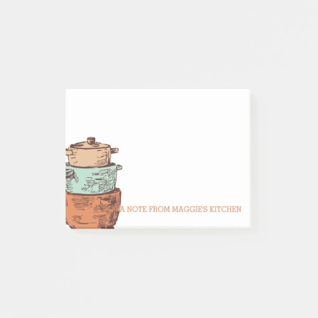 Notas Post-it® abastecimiento de cocinar apilado retro del (Anverso)