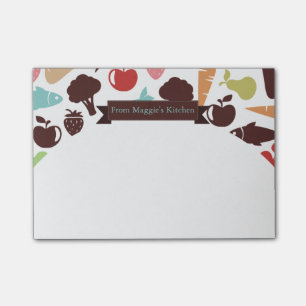 Notas Post-it® Abastecimiento vegetal del cocinero de la comida