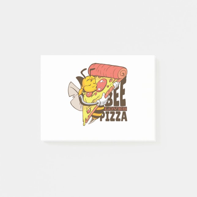 Notas Post-it® Abeja Cool Ama las Bromas de Pizza (Anverso)