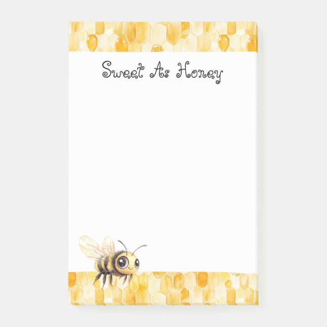 Notas Post-it® Abeja de Miel Amarillo Dorado (Anverso)