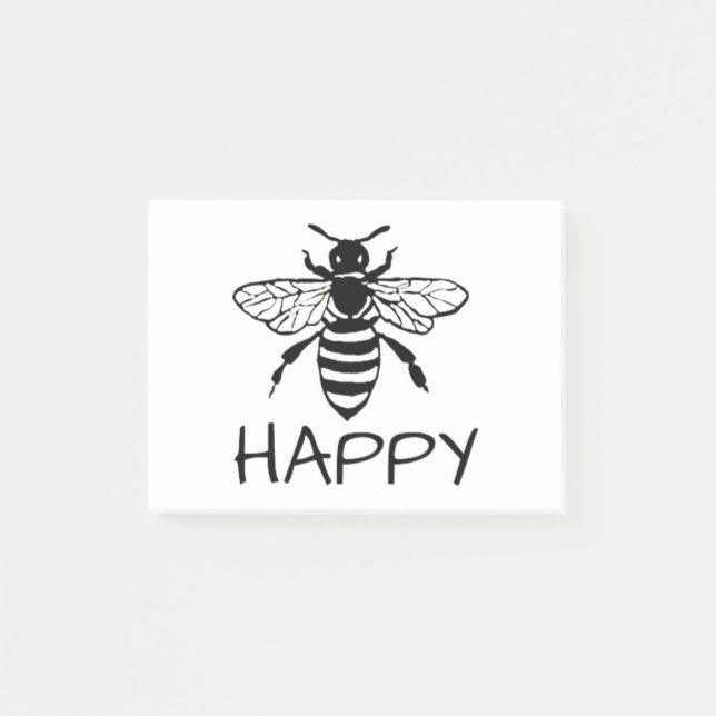 Notas Post-it® Abeja de miel/ Ser feliz (Anverso)
