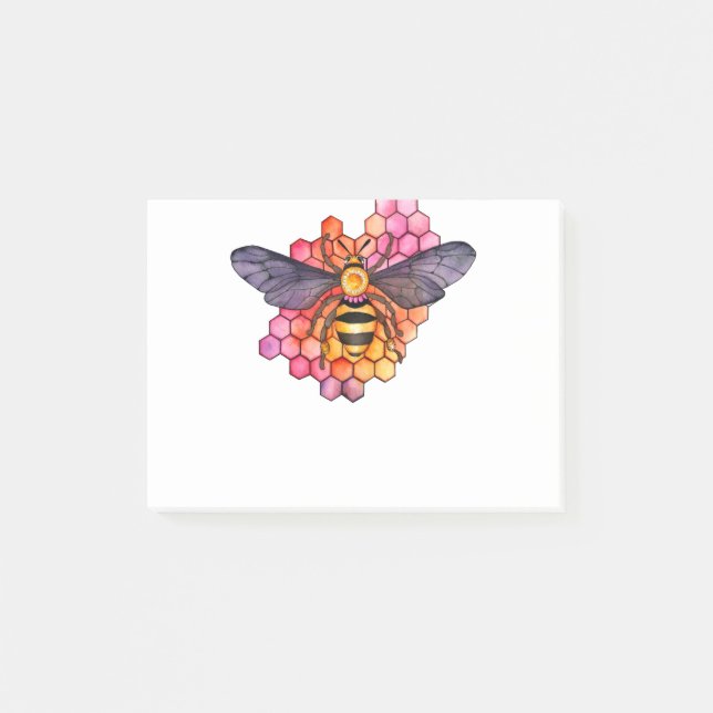 Notas Post-it® Abeja de panal (Anverso)