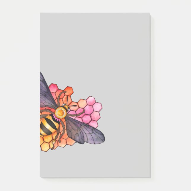 Notas Post-it® Abeja de panal (Anverso)