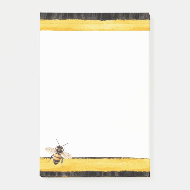 Notas Post-it® Abeja dorado negro amarillo (Anverso)