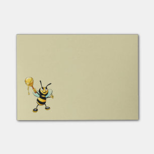 Notas Post-it® Abeja feliz con una sopa de miel