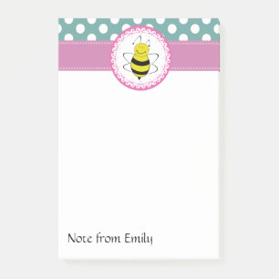 Notas Post-it® Abeja graciosa de una chica personalizado atractiv